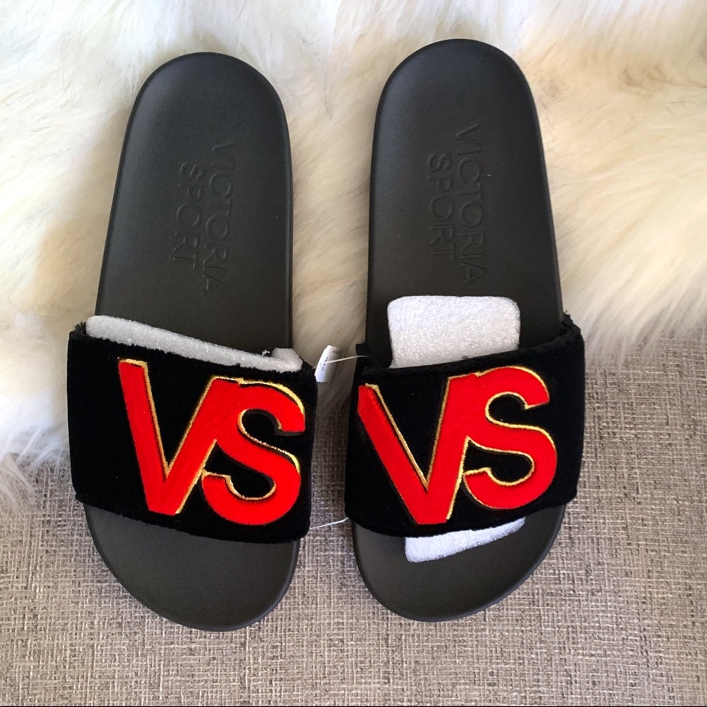 Victoria’s Secret Sport Black Velvet Slip-ons-9